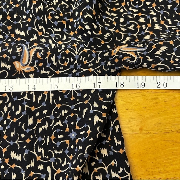 MADEWELL Silk Black Ditsy Floral Print Blouse - Picture 14 of 16